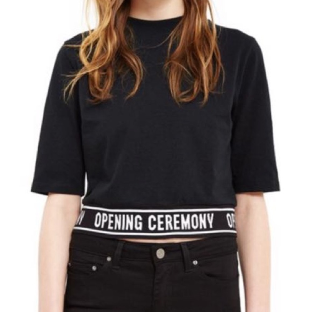 Opening Ceremony Elastic Logo Cropped Top OS